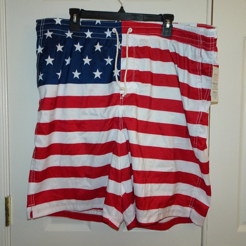 Old Navy American Flag Swim Shorts with Mesh Liner